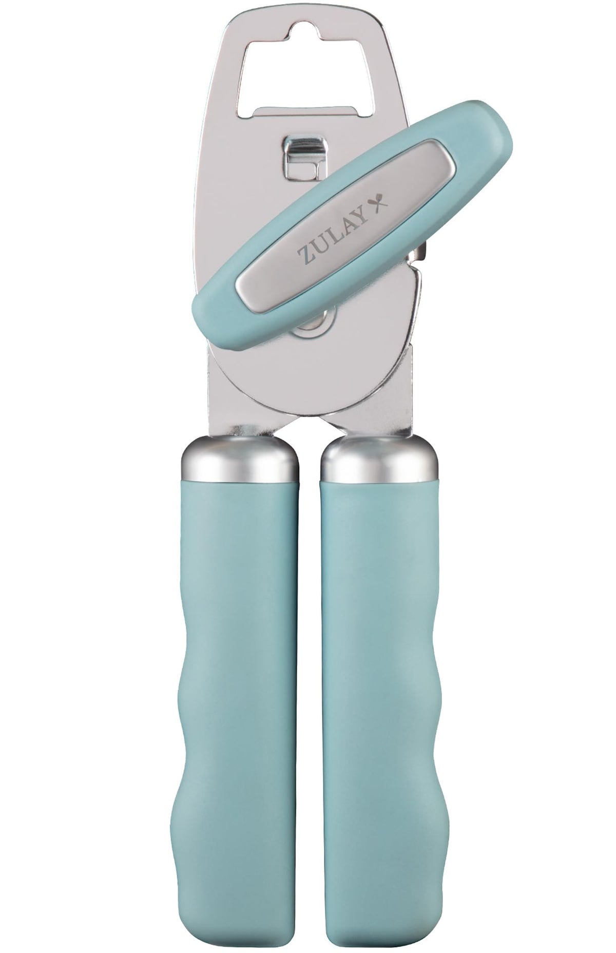 Zulay Kitchen Manual Can Opener Heavy Duty Patented Stainless Steel, Orange