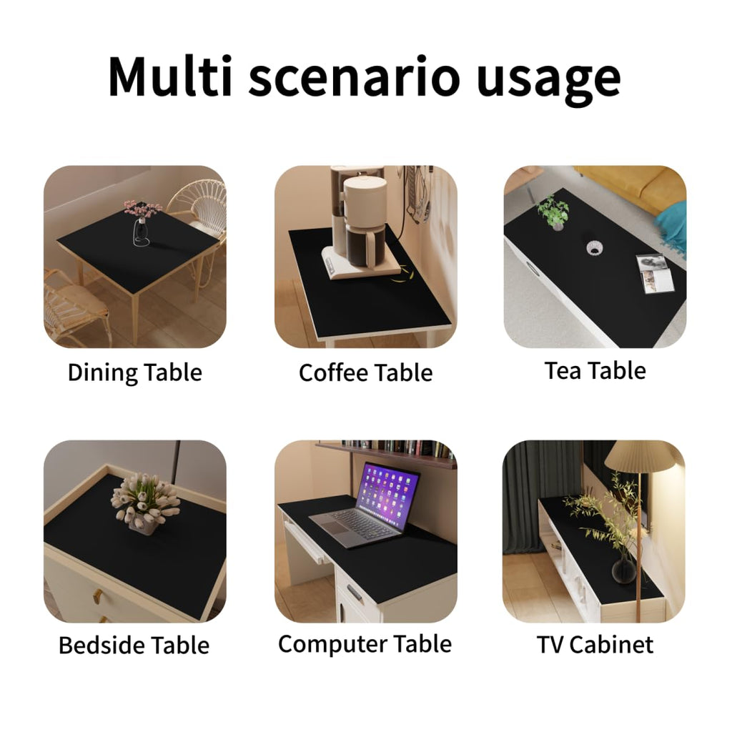 Zinkooat Table Pad for Dining Room Table - Can Be Used On Both Sides Waterproof and Easy to Clean Good Flatness Used for Dining Table(Black+Gray 44x72)