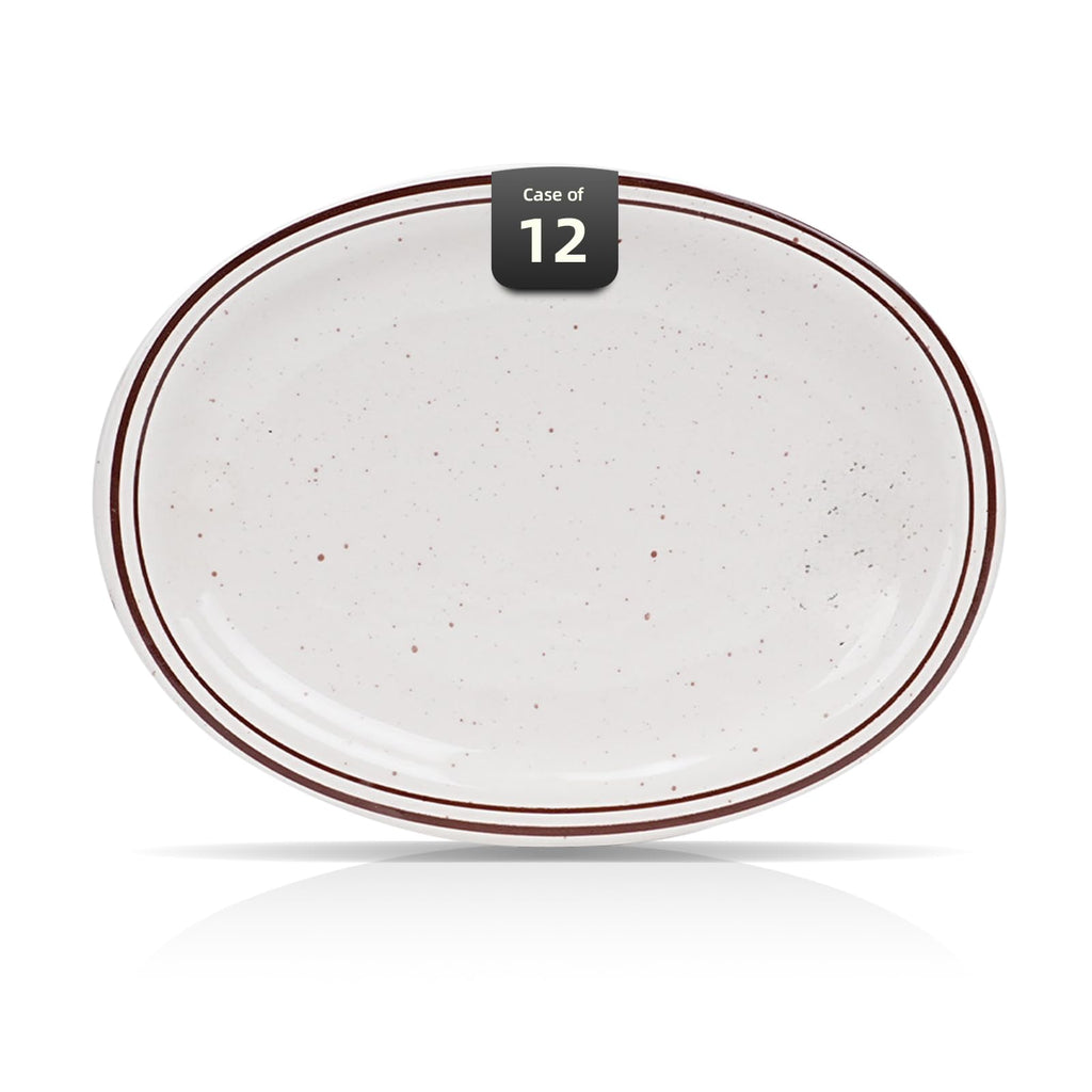 IRESTAURANT PLUS Stoneware Narrow Rim Brown Speckle, Plate 6.5", Case of 36