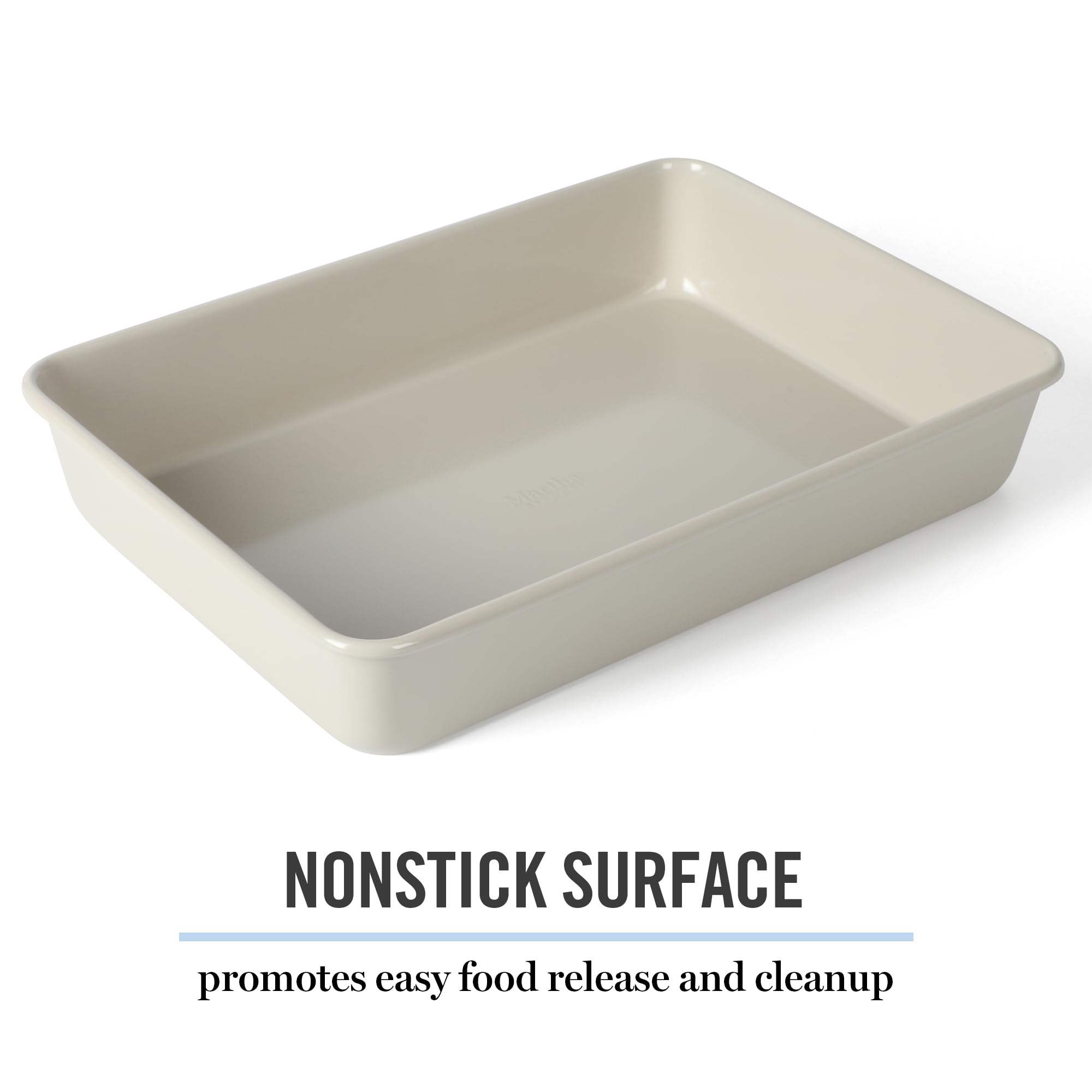 Martha Stewart Gallen 13 x 9 Inch Rectangular Nonstick Carbon Steel Cake and Baking Pan – Cool Grey, Durable Bakeware for Even Cooking and Easy Release