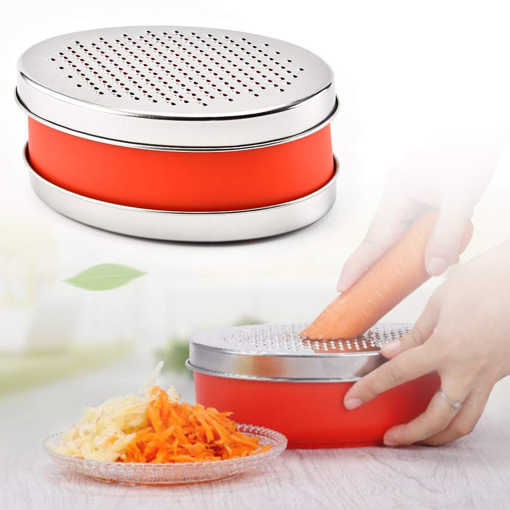 Cheese Grater with Container and Lid 2 Blade Kitchen Grater