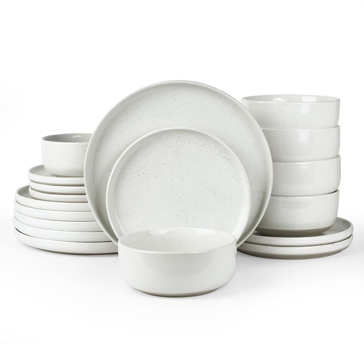 Famiware Milkyway 16-Piece Dinnerware Set with Mugs, Dark Gray