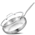 LOLYKITCH 8'' Tri-Ply Stainless Steel Pan with Lid | Small Egg Omelet Pan