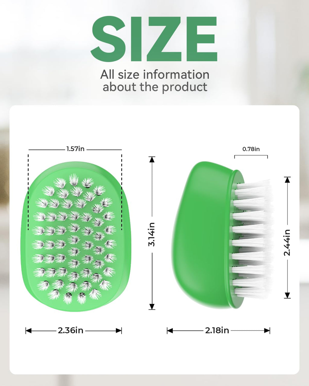 SXhyf Vegetable Brush Scrubber for Food, Black Stiff & White Soft Bristles