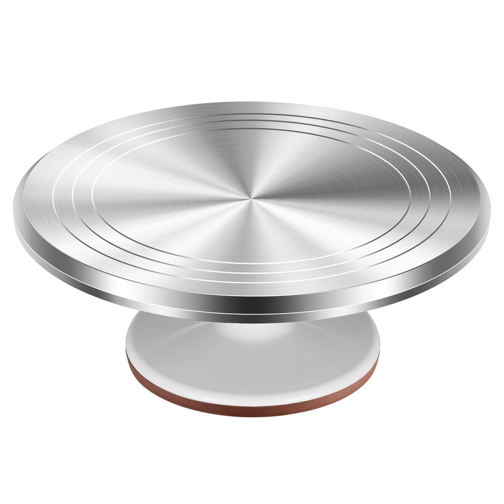 Kootek 12" Black Aluminum Alloy Cake Turntable, Cake Stand for Decorating