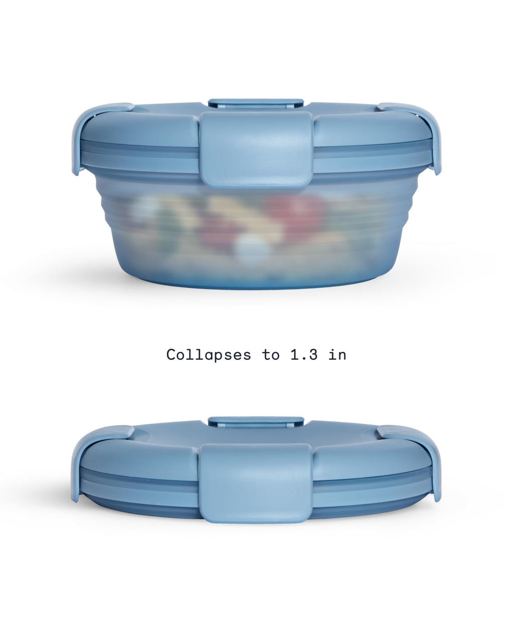 STOJO Collapsible Bowl - Translucent 36oz - Reusable Silicone Bowl (Translucent Steel Blue)
