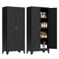 XIOMIOHTRQ 61" Tall Metal Pantry Cabinet, Kitchen Storage Cabinet with 2 Doors and 3 Adjustable Shelves for Kitchen, Living Room, Dining Room, Bathroom and Home, Office