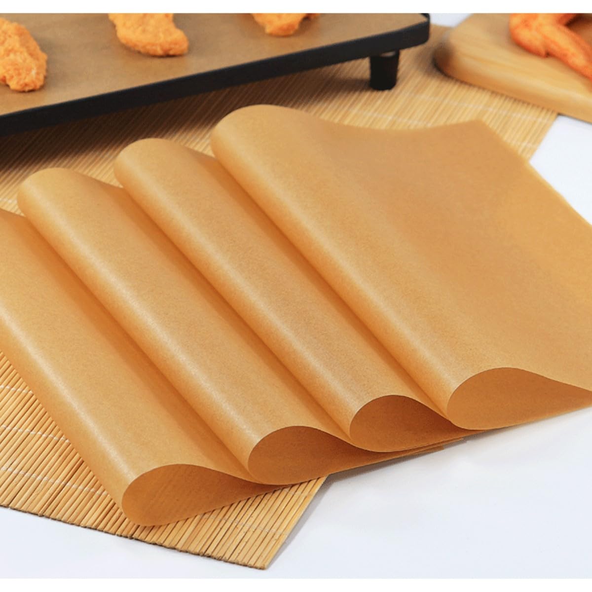 100 Pcs Parchment Paper Baking Sheets, 10x14 Inches Non-Stick Precut Baking Parchment Unbleached Baking Paper for Baking Grilling Air Fryer Steaming Bread Cup Cake Cookie