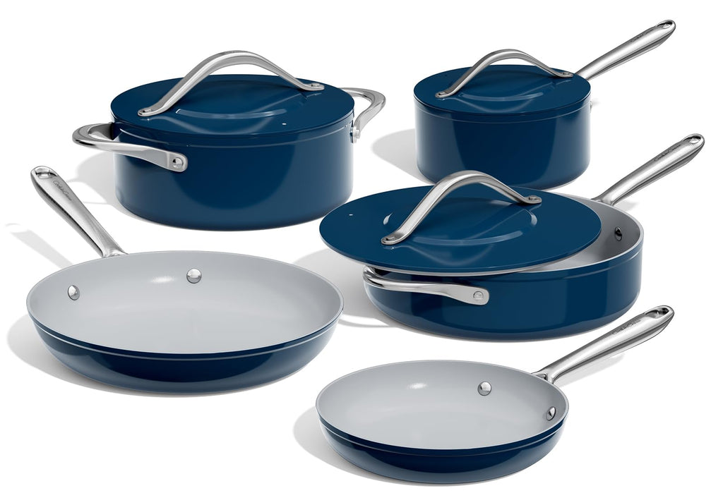 CookinCraze Pots and Pans Set Non Stick 8 Pcs Healthy Ceramic Cookware Set