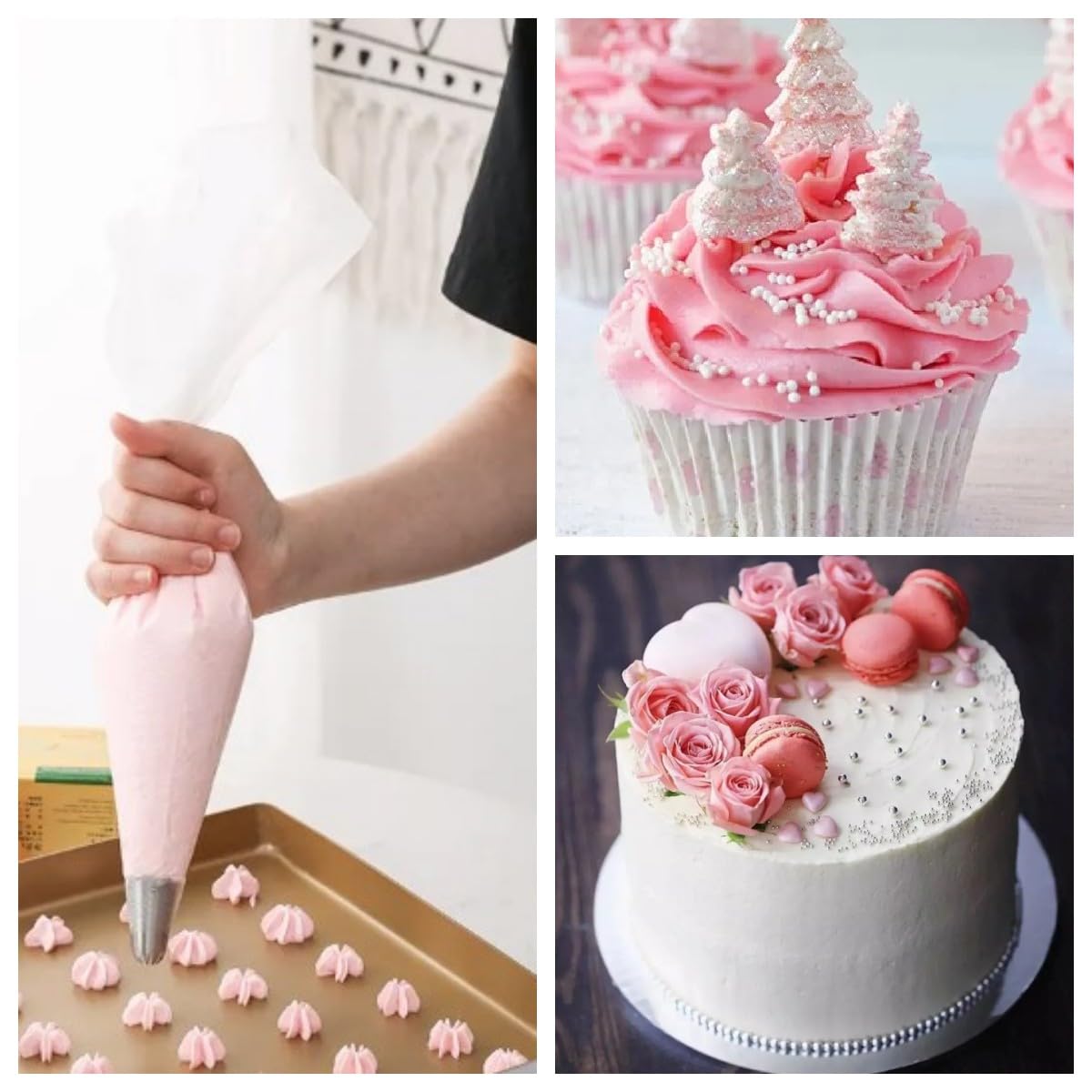 AMBESTAR 26 Inch Icing Piping Bags, 200 Pcs XXL Anti Burst Pastry Bags, Frosting Piping Bags Disposable for Wedding Cake, Birthday Party Dessert, Cupcake Decorating