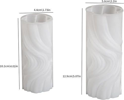 2 Pack Spiral Wave Resin Casting Molds - Silicone for 3D Animal Candle Making