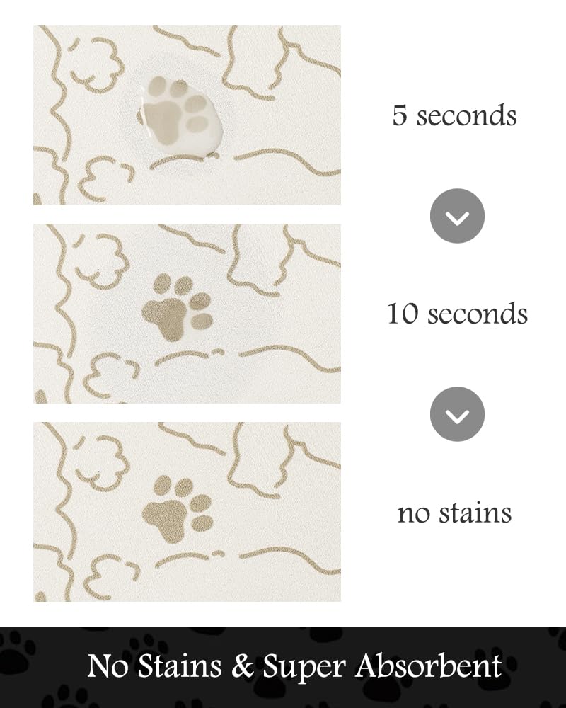 Pet Feeding Mat-Absorbent Dog Mat for Food and Water Bowl-No Stains Quick Dry Water Dispenser Mat-Dog Accessories Pet Supplies-Bowl for Messy Drinkers（FRAMEDOGS,12"x19"