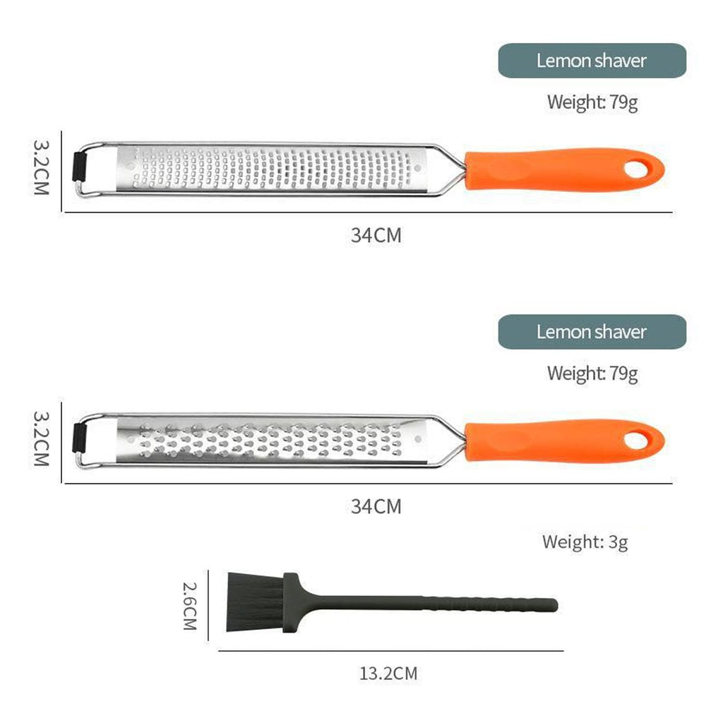 Lemon Zester & Cheese Grater Set of 2,Kitchen Zester Tool for Cheese,Lemon,Nutmeg, Chocolate, Fruits, Vegetables With Protective Cover (Orange)