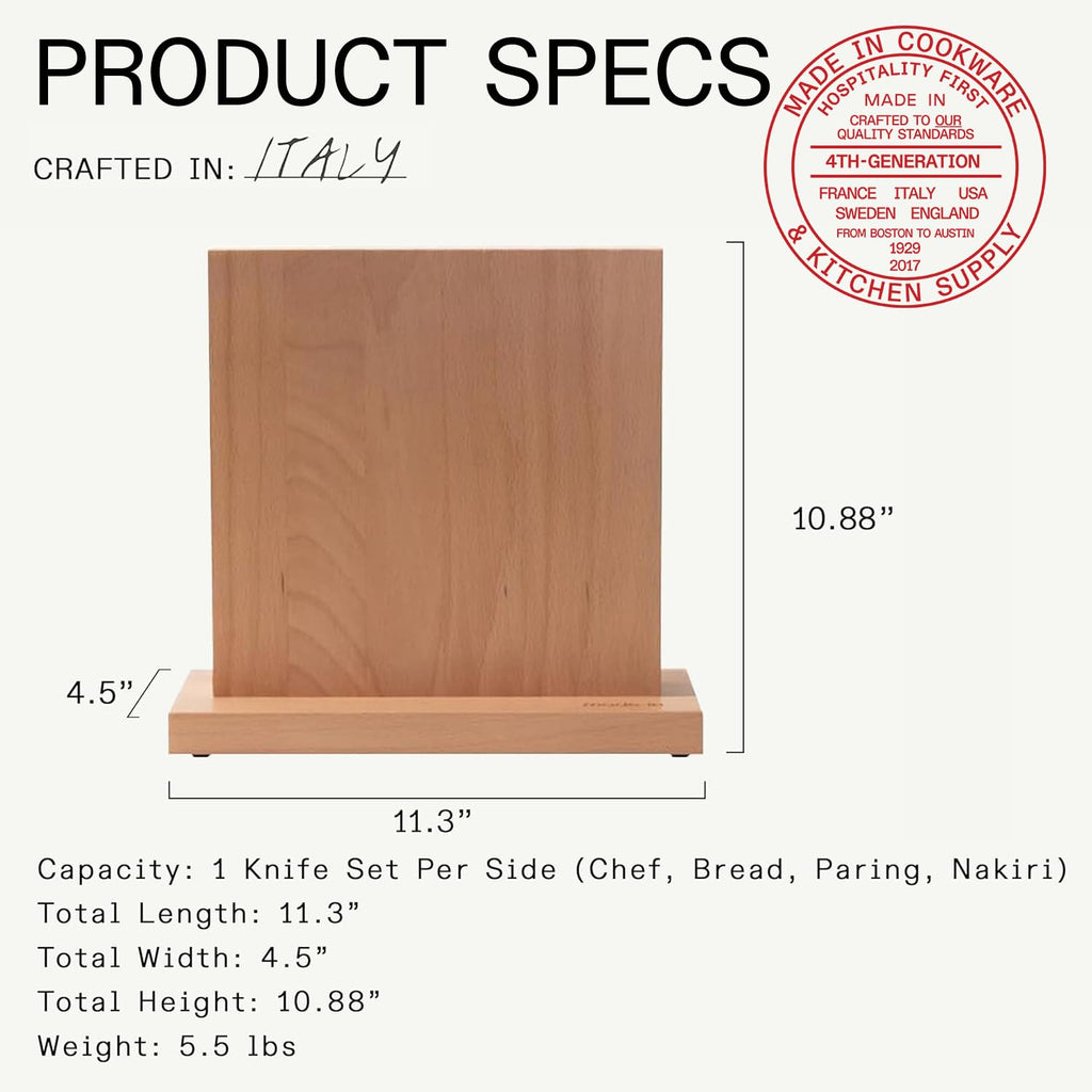 Made In Cookware - Knife Block - Italian Beechwood - Crafted in Italy