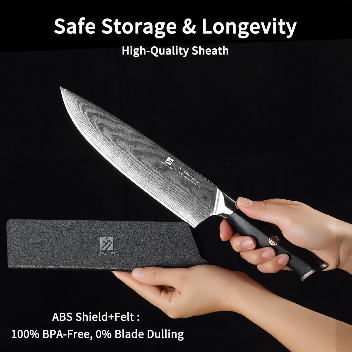 Chef Knife,8inch Damascus knife,67-Layer High Carbon Stainless Steel Kitchen Knife,Professiona Sharp Cutting Knives with Ergonomic G10 Black Handle,Gift Box for Home and Kitchen Birthday Gift