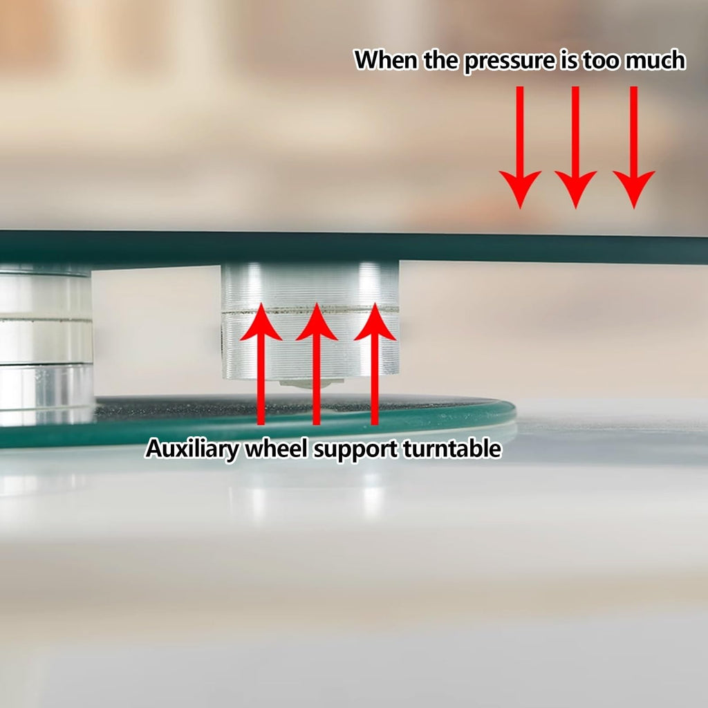DSEWTEZXI Restaurant Glass Rotating Centerpiece Tray, Commercial Cake Serving Lazy Susan Turntable, Rotating Serving Tray for Dining Table, Lazy Susan for Table top, for Home, Party, Hotel