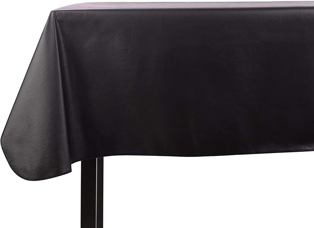 Yourtablecloth Heavy Duty Vinyl Rectangle or Square Tablecloth – 6 Gauge Heavy Duty Tablecloth – Flannel Backed – Wipeable Tablecloth with Vivid Colors & Many Sizes 52 x 120 Ruby Red