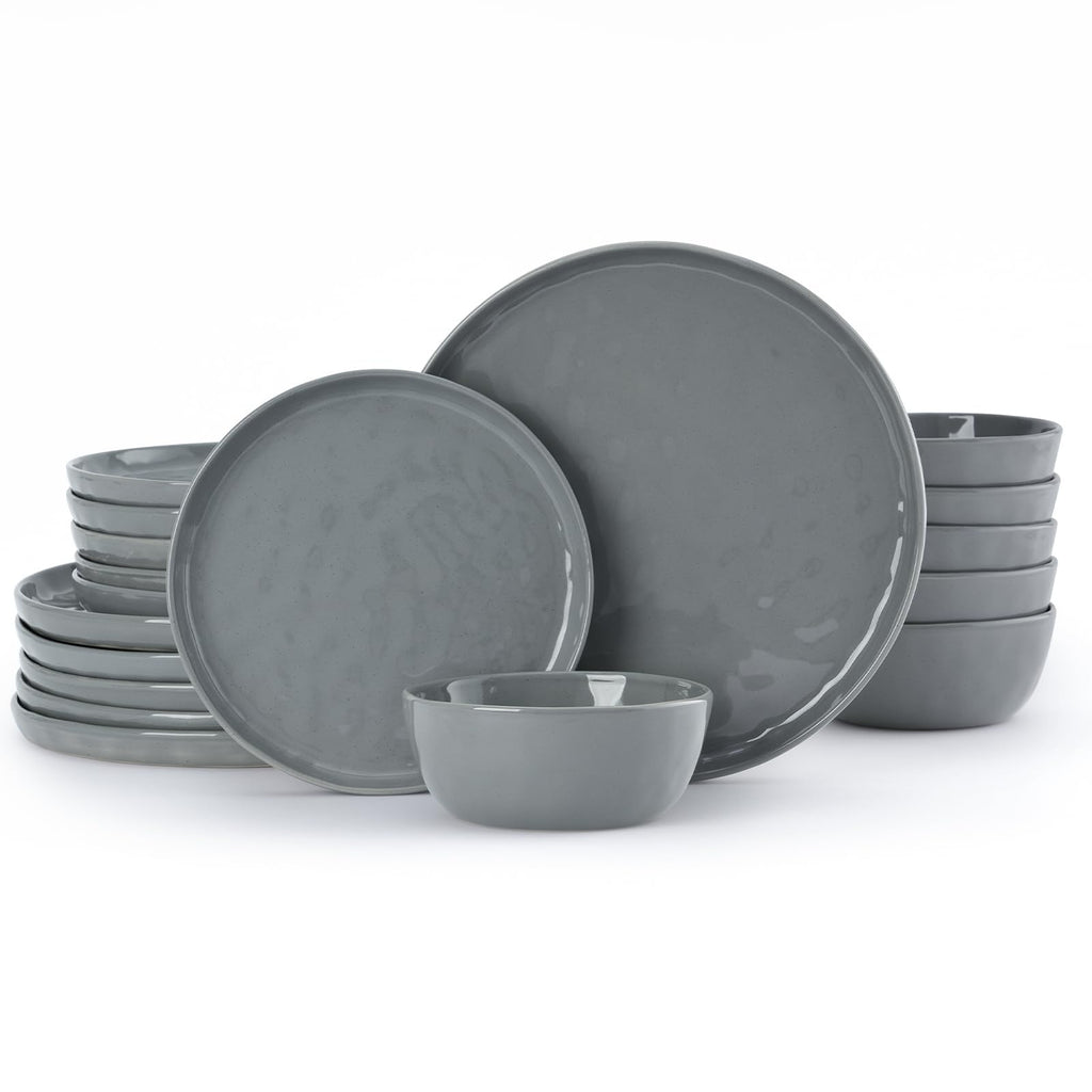 Famiware Mars Stoneware Dinnerware Set for 8, White