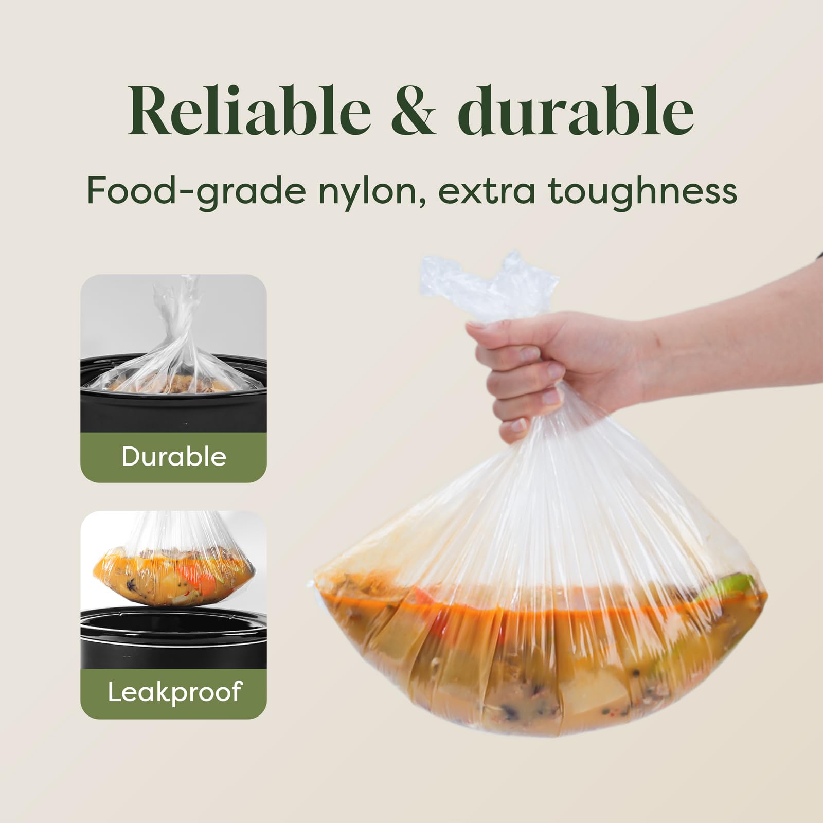 Oasier Slow Cooker Liners, Disposable Oval Large Size 33 Count