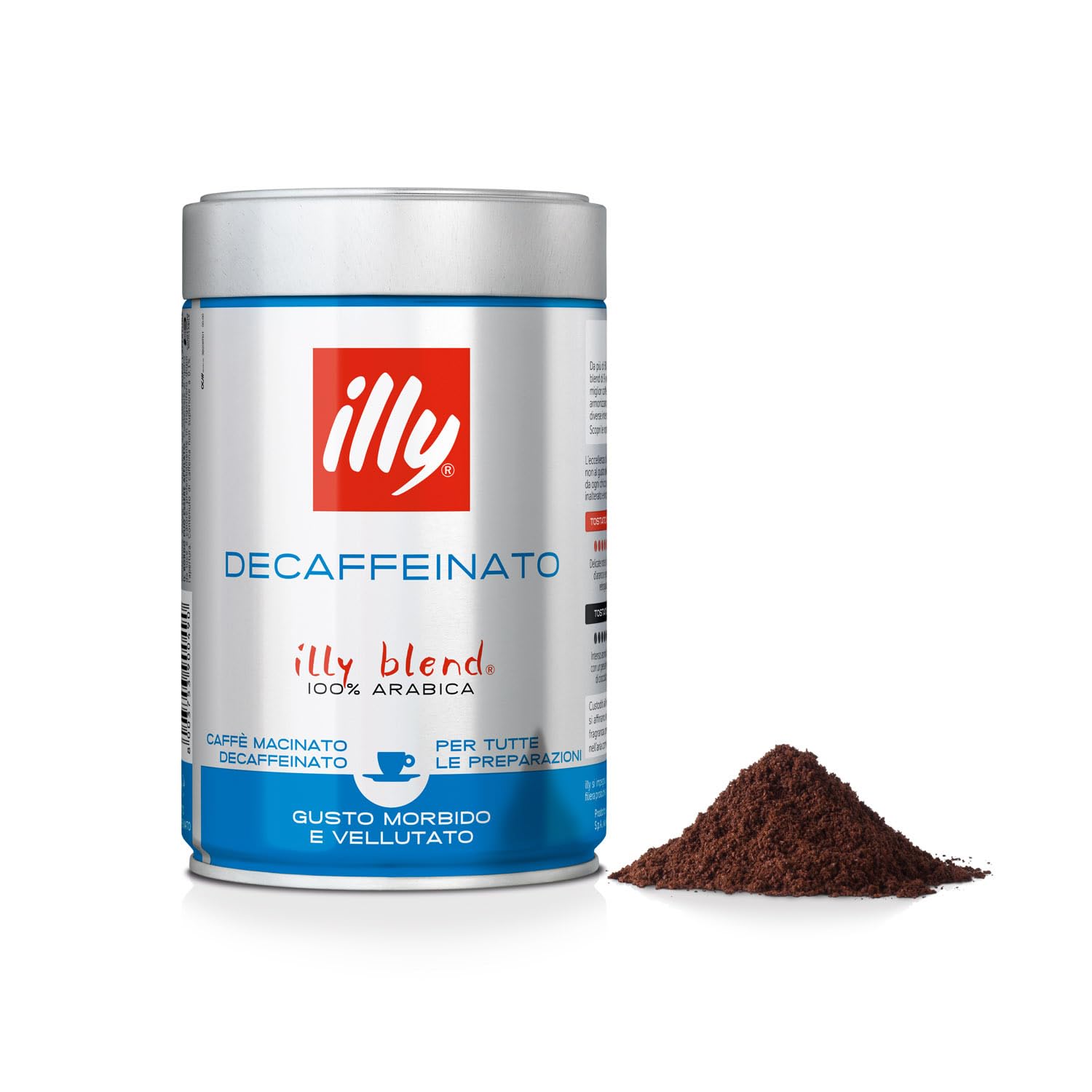 illy Intenso Ground Espresso Coffee, Intense, Robust and Full Flavored With Notes of Deep Cocoa, 100% Arabica Coffee, No Preservatives