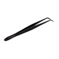 O'Creme Curved Tweezers 6.25 Inch Fine-Point Stainless Steel, Black