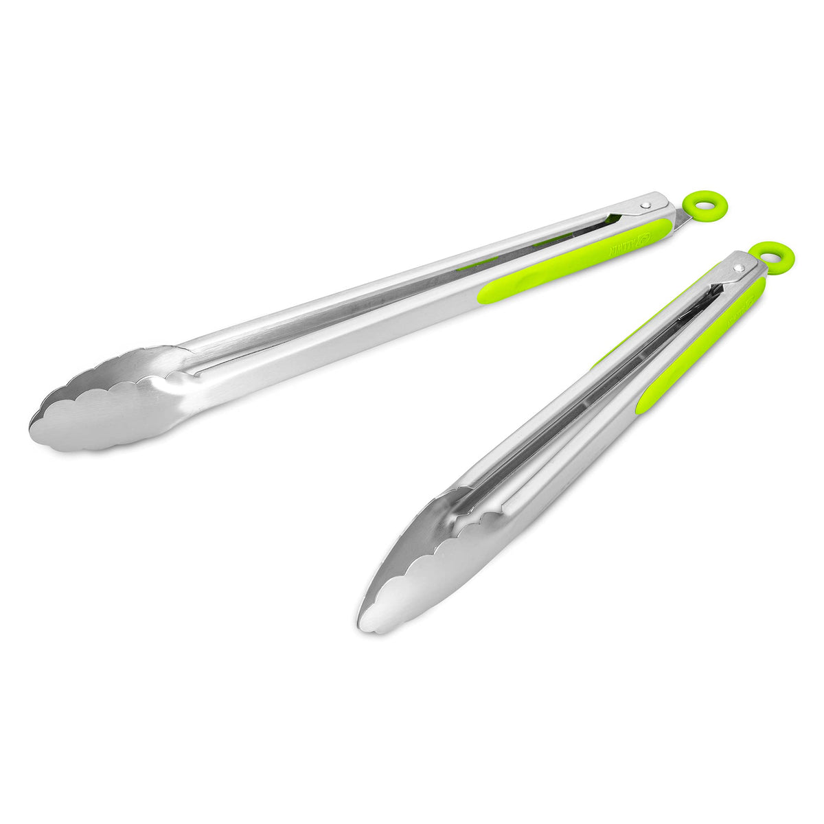 304 Stainless Steel Kitchen Cooking Tongs, 14 & 16", Set of 2, Aqua Sky