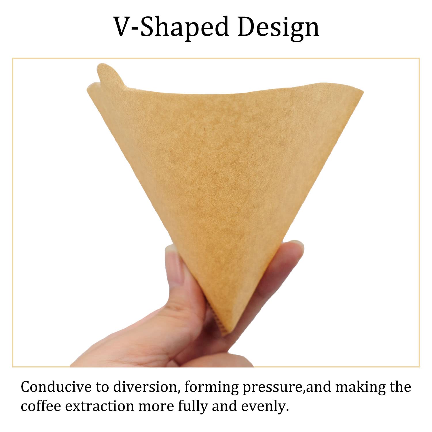 Cone Coffee Filters Size 02, 100 Count 1-4 Cups Unbleached V02 Disposable Coffee Filter Paper, Compatible with Conical Shaped Pour Over Coffee Dripper and Drip Coffee Maker
