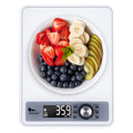 Digital Food Scale, Kitchen Scale for Cooking, Baking, and Weight Loss, 1g/0.03oz Precise Graduation, Tempered Glass （White）