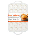 CAKETIME Mini Cupcake Pans, Metal Reinforced Frame Silicone Mini Muffin Pan Nonstick 24 Cups Easy to Handle for Baking Muffins, Cupcakes, Egg Bites 1 Pack