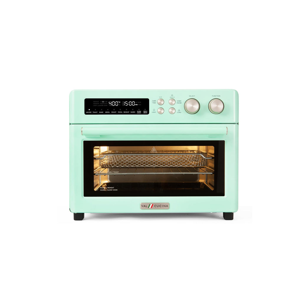 VAL CUCINA 26.3 QT Limited Edition Happy Pink Infrared Heating Air Fryer Toaster Oven, Large Countertop Convection Oven 10-in-1 Combo, 6-Slice Toast, Enamel Baking Pan Easy Clean with Recipe Book