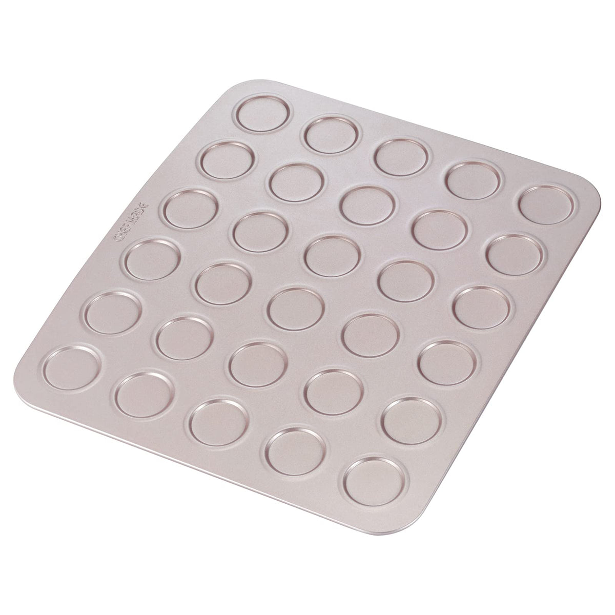 CHEFMADE Muffin Cake pan, 12-Cavity Non-Stick Chestnut-Shaped Bakeware for Oven Baking (Champagne Gold)