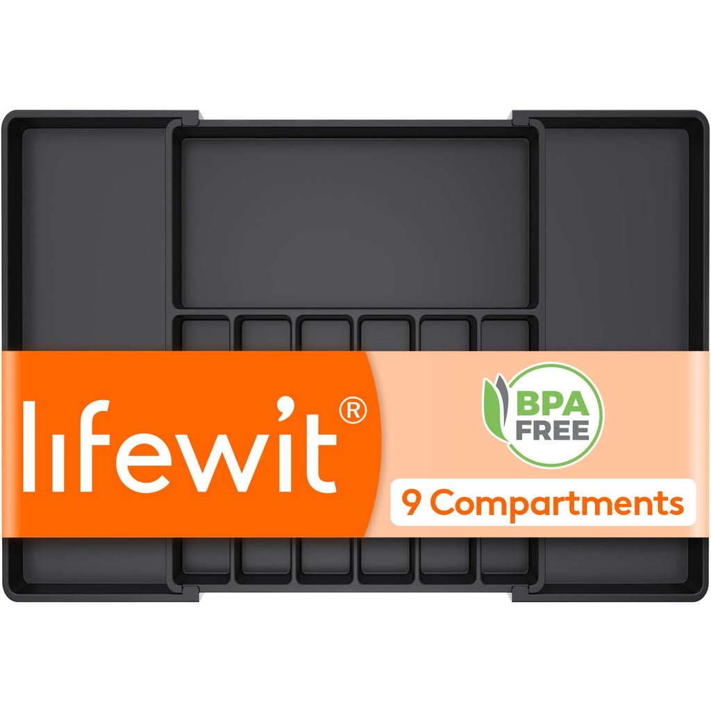 Lifewit Extra Large Silverware Drawer Organizer, Expandable Utensil Tray