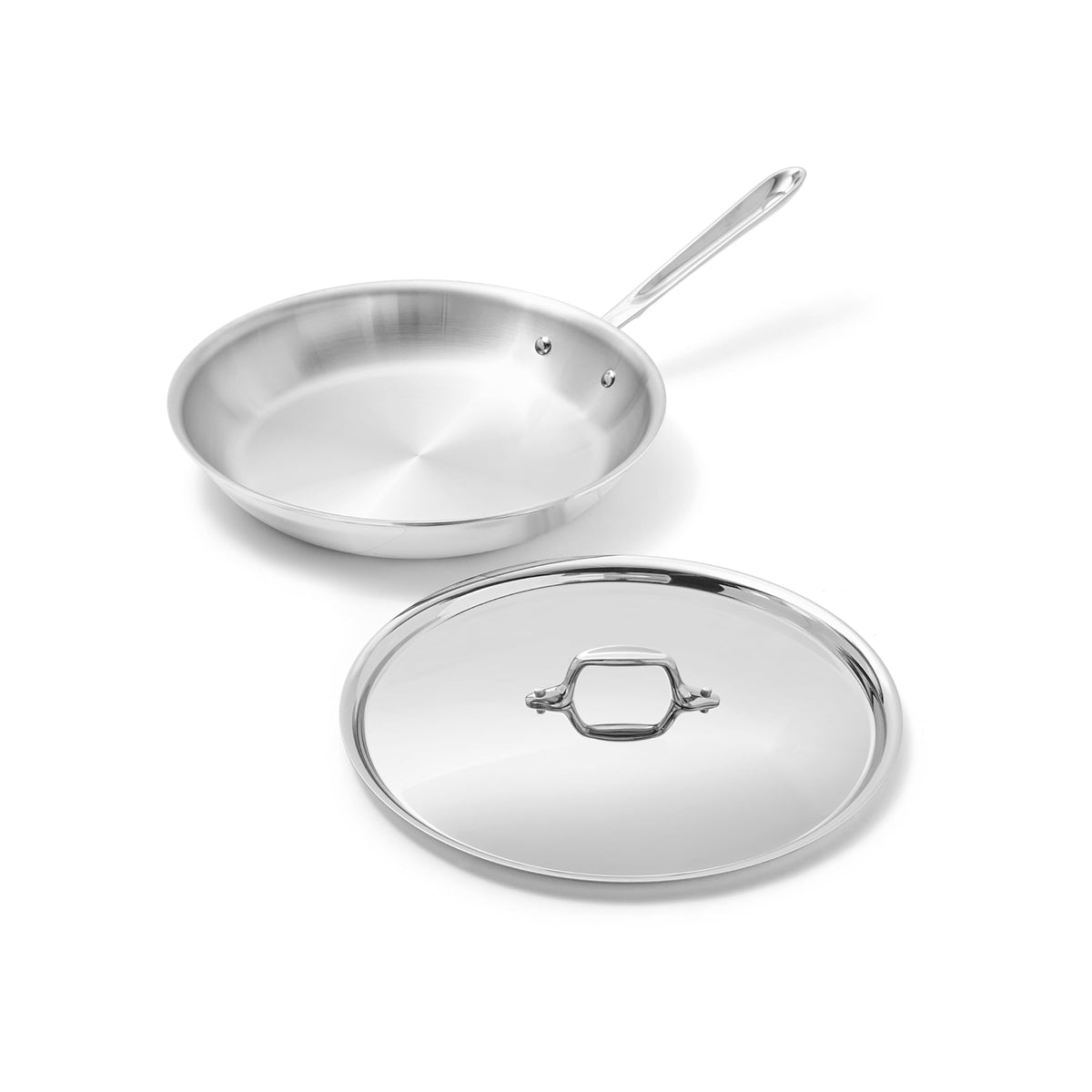 All-Clad D3® Stainless Steel 10" Fry Pan with Lid, Made in the USA
