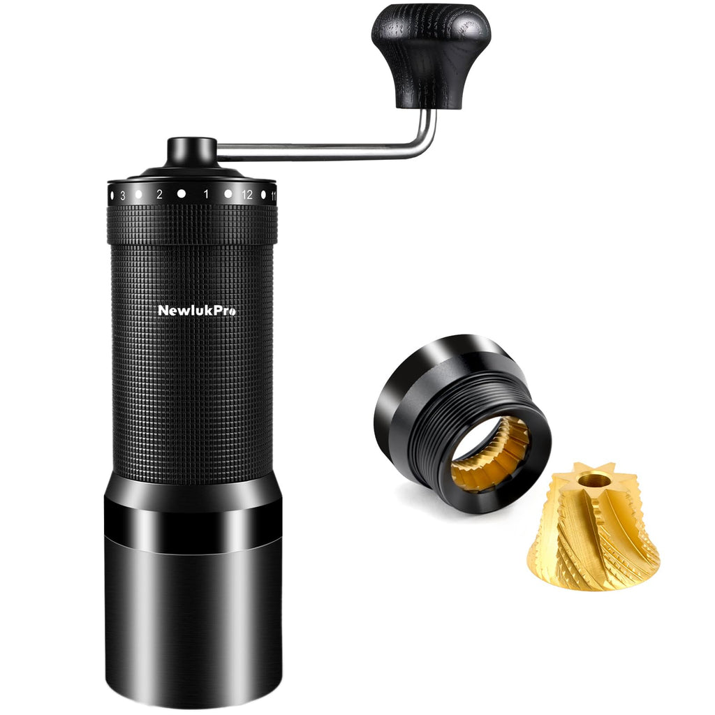 NewlukPro M7 Pro Manual Coffee Grinder,Titanium Conical Burr,35g Capacity