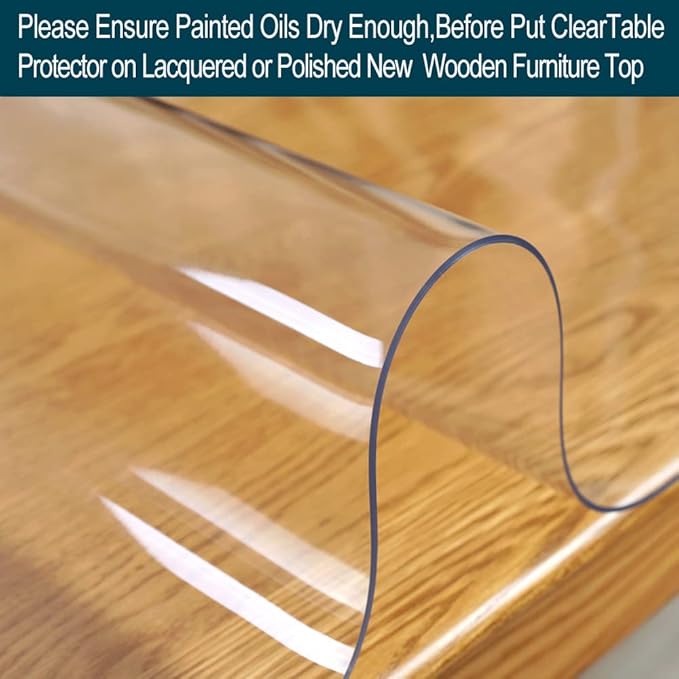 40x66 Inch Table Protector Clear for Dining Room Coffee Work Computer Laptop Table Cover Mat Protector PVC Plastic Tablecloths Rug Floor Protection Easy Clean Wipeable Non-Slip Liner Protective Vinyl