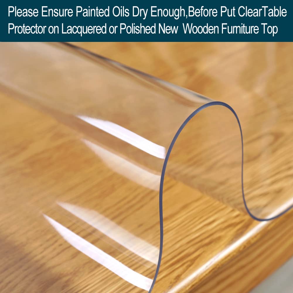 Clear Table Protector Plastic Table Cloths PVC Night Stand Table Mat Office Desk Mat Shelf Surface Protection Crystal Children Painting Cover Pad Transprent 1.5mm Rectangular 12x24 inch 2 PCS