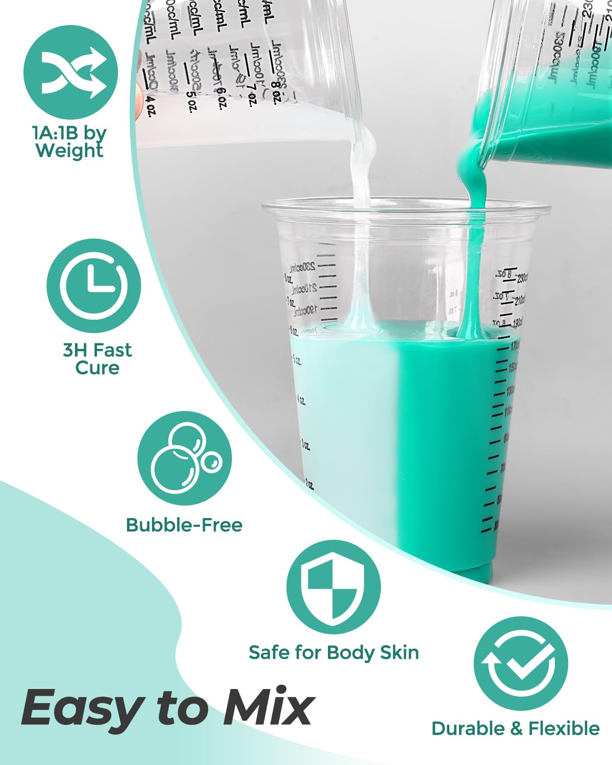 Nicpro 74oz Silicone Mold Making Kit 20A, Platinum Liquid Silicones Rubber
