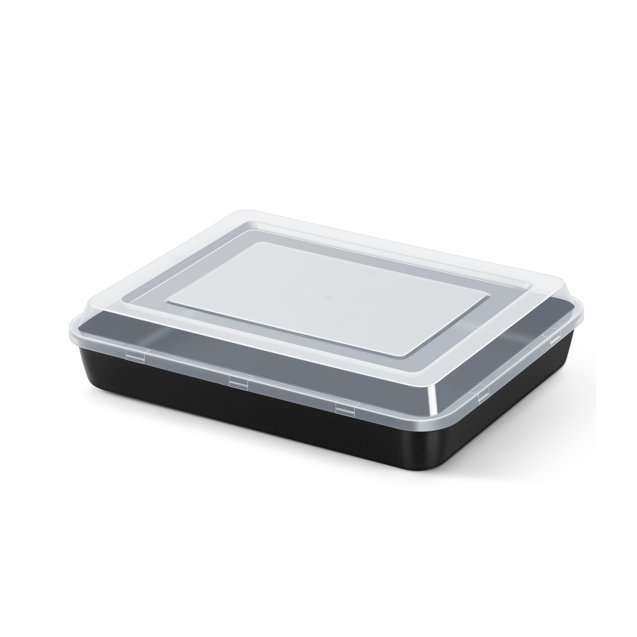 E-far Small Baking Pan with Lid, 10.4 x 8 Inch Nonstick Stainless Steel Rectangle Cake Pan with Cover for Baking Brownies Lasagna, Stainless Steel Core & Nonstick Coating, Non-toxic & Oven Safe