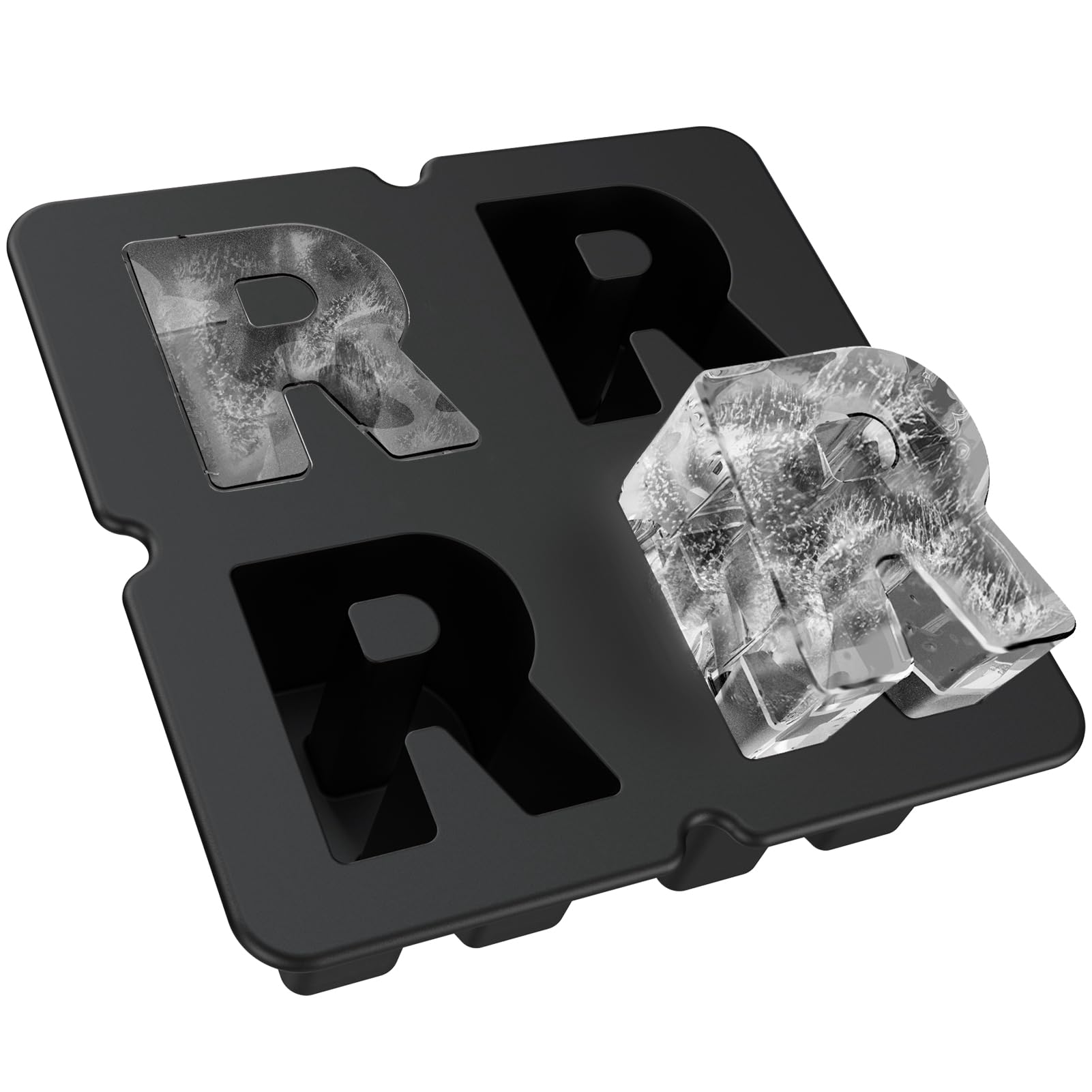 Customized Letter R Ice Cube Mold -Letter Silicone Ice Mold for Custom Ice Cube Mold and Baking Chocolate and Crafting Letter Molds, Ice Cube Molds for Cocktails & Whiskey with Custom Letters