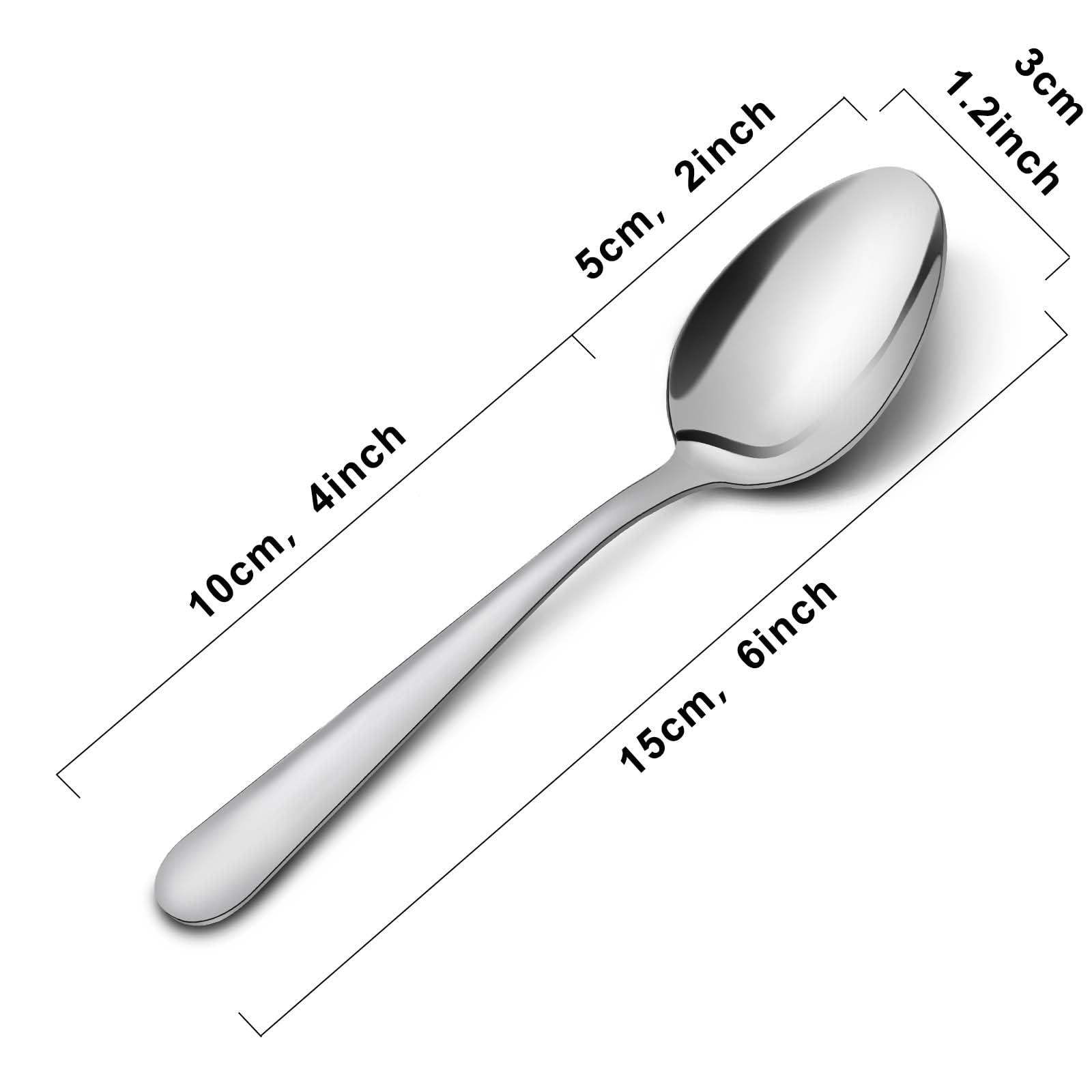Funnydin 36-Piece Tea Spoons Set - 5.9" Stainless Steel Tea Spoon Silverware, Durable Small Spoons, Cost-effective Teaspoon Set of 36 for Home Kitchen Restaurant - Mirror Polished, Dishwasher Safe