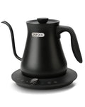INFOOD 0.8L Gooseneck Electric Kettle, Precise Temperature Control for Pour Over Coffee & Tea, 1200W Fast Boiling Water, Auto Shut Off, Scheduling, Stainless Steel, Black
