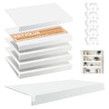 5 Pcs Wire Rack Covers 16x9x3 inch PVC Pantry Shelf Cover 0.31 inch Thick Removable Closet Wire Rack Shelf Covers,Decoration Kitchen Bathroom Office Shelving (Light Luxury White,16x9x3 inch)