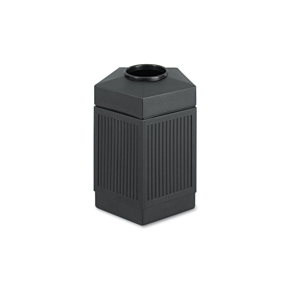 Safco Canmeleon Trash Can, 38 Gallons, Indoor and Outdoor Use, Open Top, Durable & Weather-Resistant Commercial Garbage Can, Black