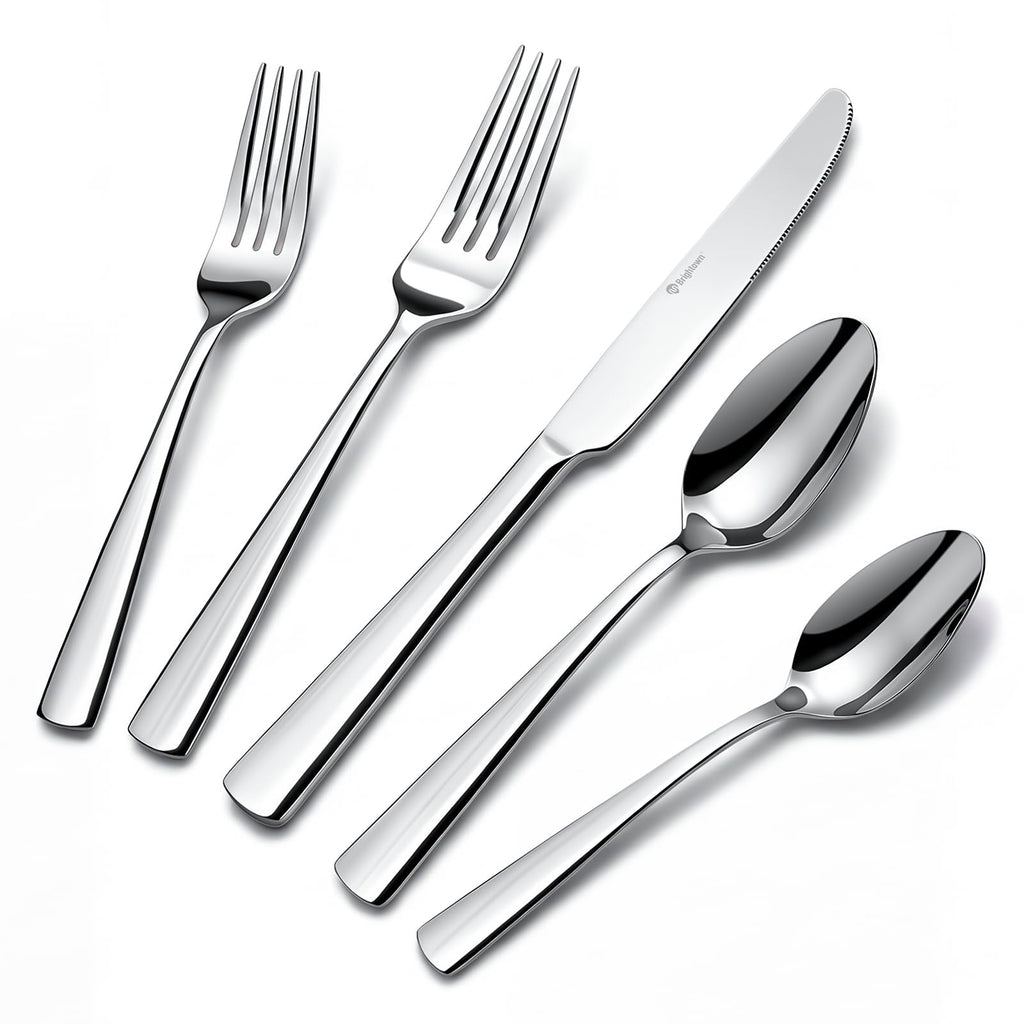 65 Piece Silverware Flatware Cutlery Set, Stainless Steel Fork Spoon Knife Sets for 12, Dishwasher Safe,Ergonomic Design Size and Weight