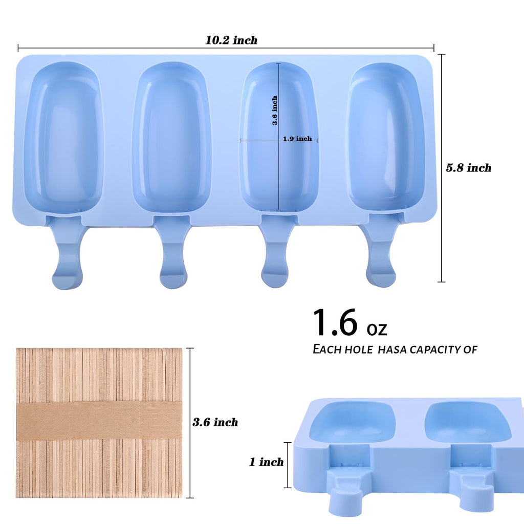 WMKGG Popsicle Silicone Molds Set, 2 PCS Ice Cream Cakesicles Molds