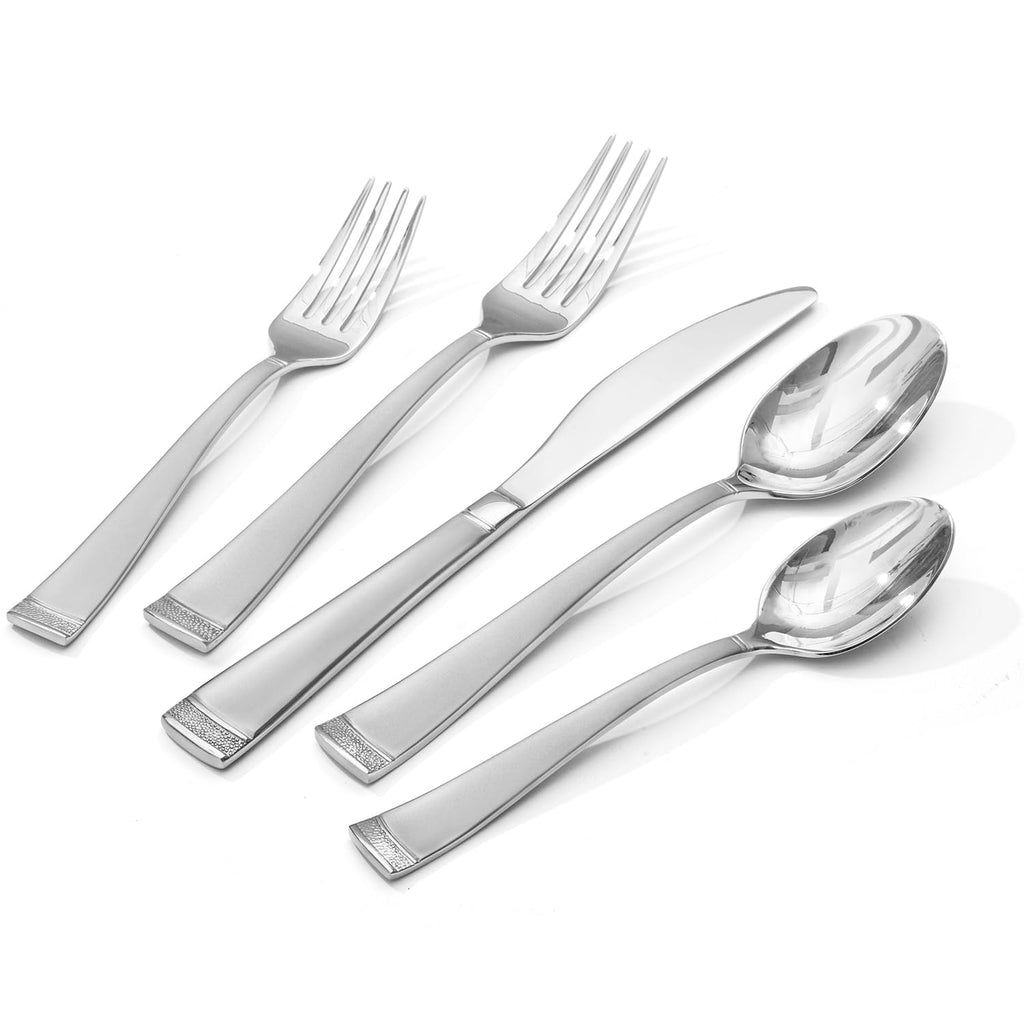 KINGSTONE 20-Piece Flatware Set, 18/10 Stainless Steel Silverware Set for 4