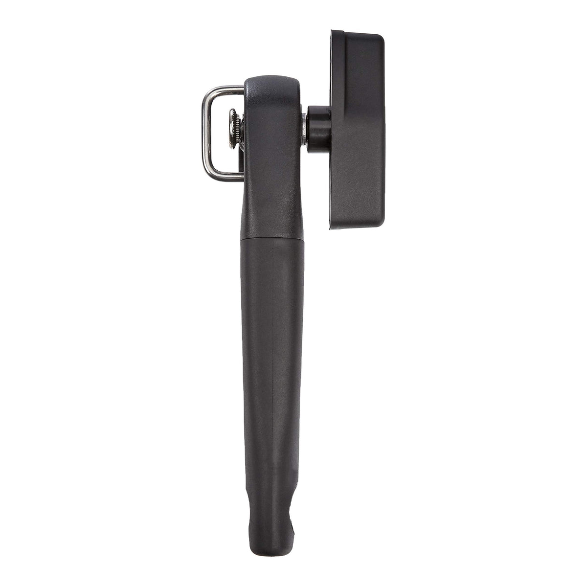Amazon Basics Manual Can Opener, Easy to Use, Hand Held with Soft Grip Single Handle, Clean Cutting, Large, Black