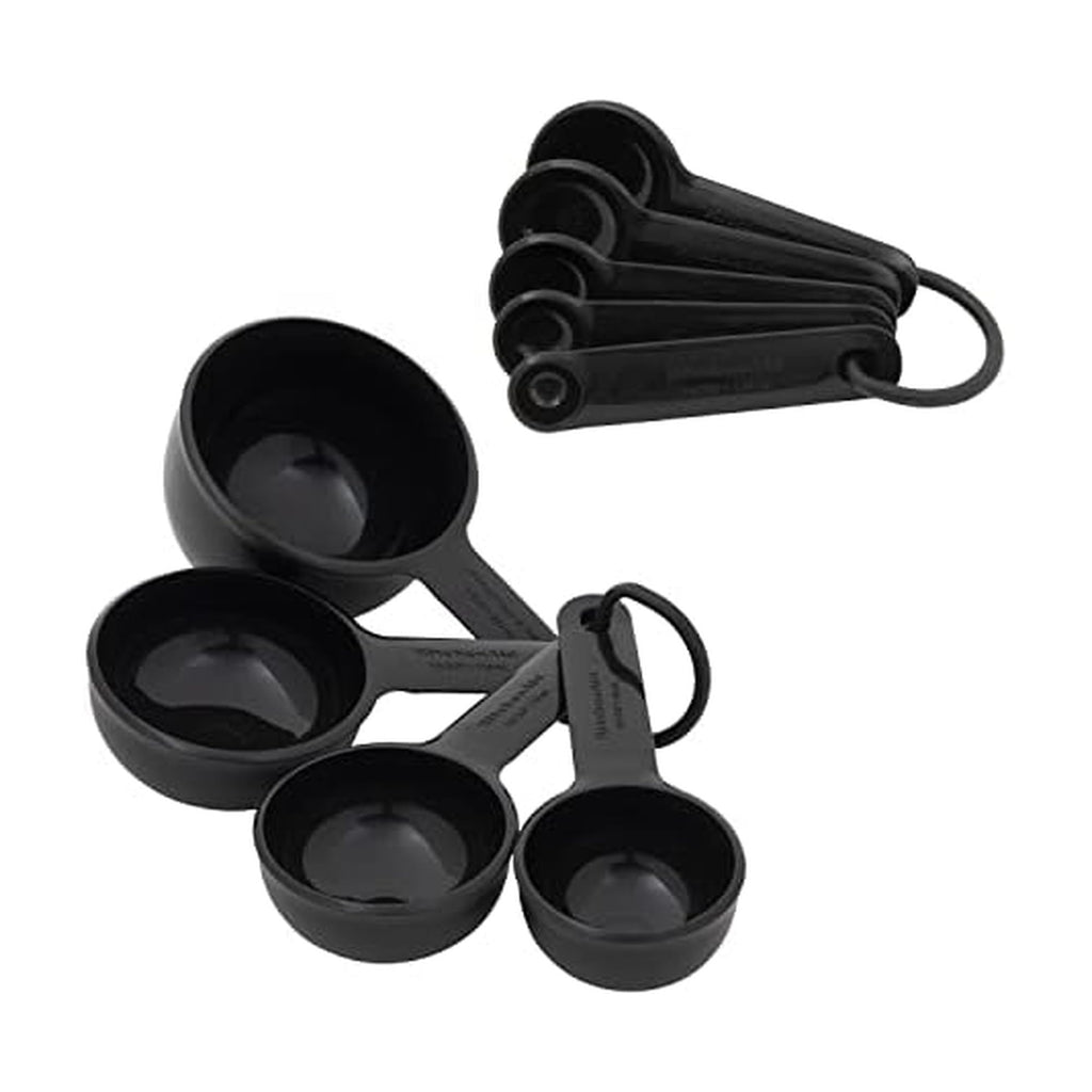 KitchenAid Universal Easy To Read Measuring Cup and Spoon Set with Soft Grip Handle for Maximum Control, Hang Hole and Nesting For Easy Storage, Dishwasher Safe, 9 Piece, Pistachio