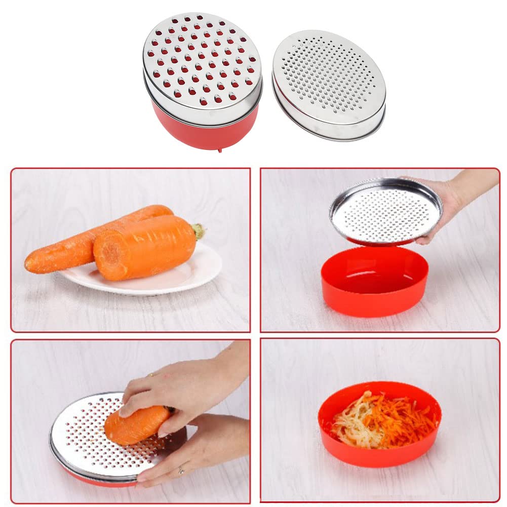 Cheese Grater with Container and Lid 2 Blade Kitchen Grater