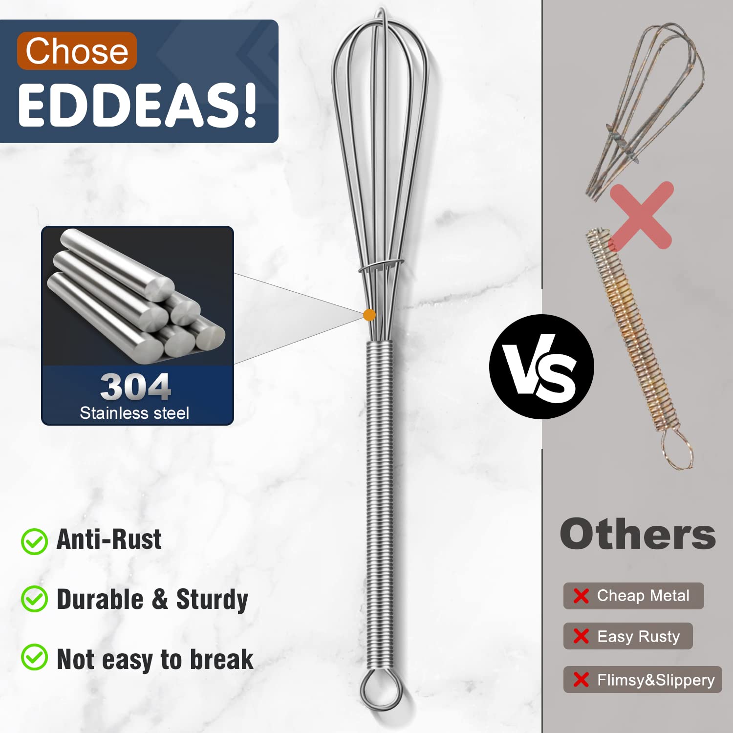 Mini whisks, Small Whisk 304 Stainless steel for Whisking 5",7 inch